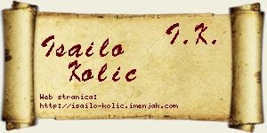 Isailo Kolić vizit kartica
